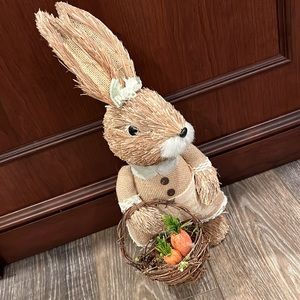 Straw Bunny Figure